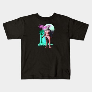 Leonidas Spartan Statue Vaporwave Aesthetic Kids T-Shirt